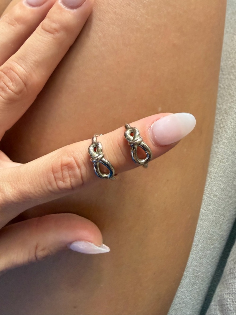 Pandora Silver Infinity Knot Hoop Earrings